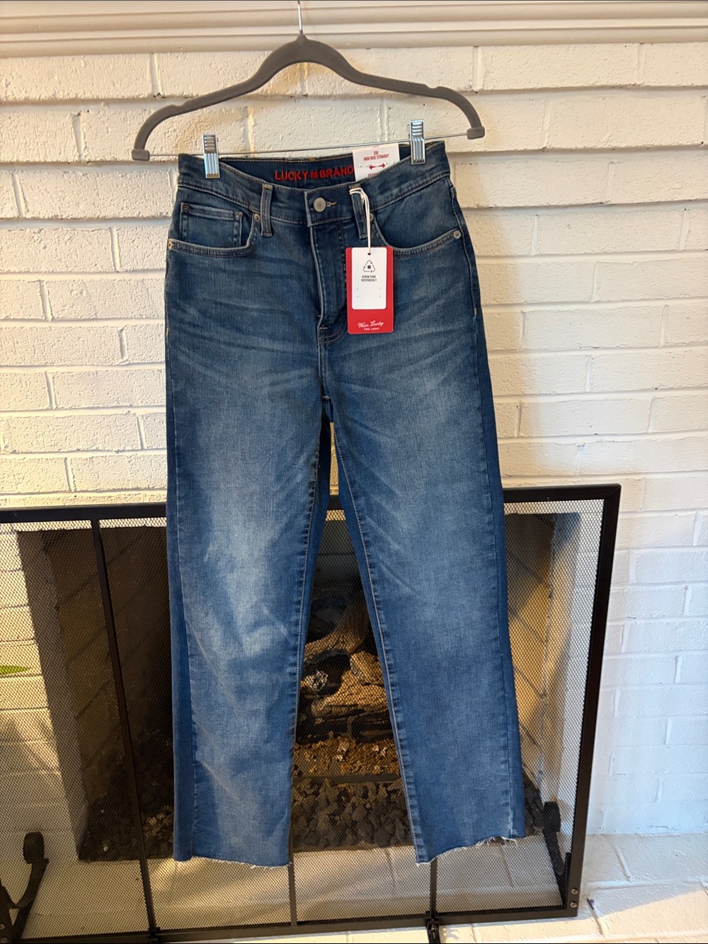 NWT lucky high rise straight leg jeans size 8